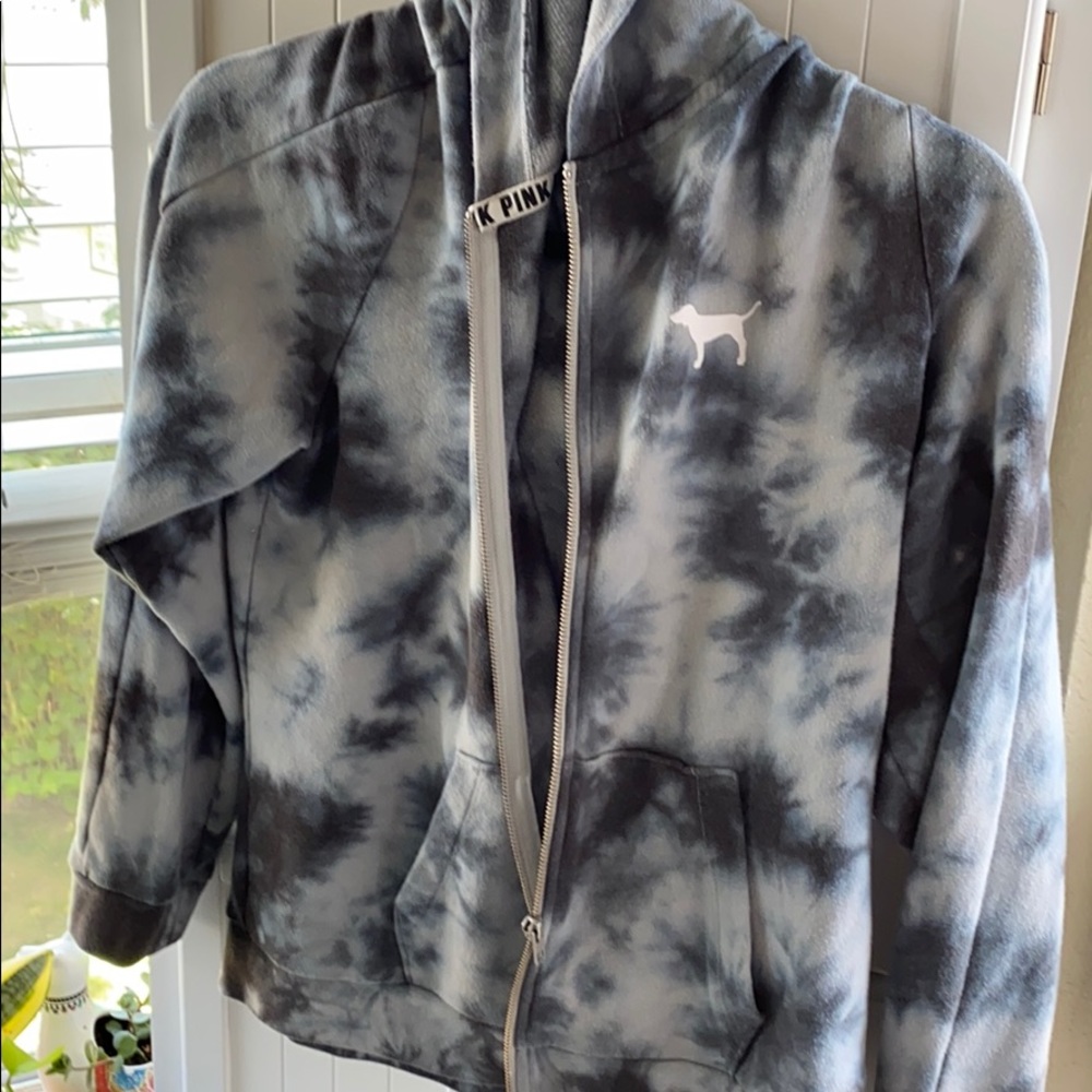 Tie dye zip up light weight hoodie